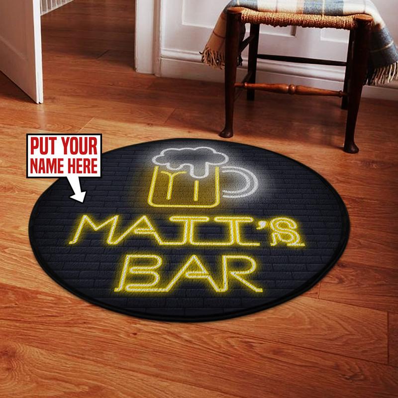 Personalized Bar Living Room Round Mat Circle Rug 06511