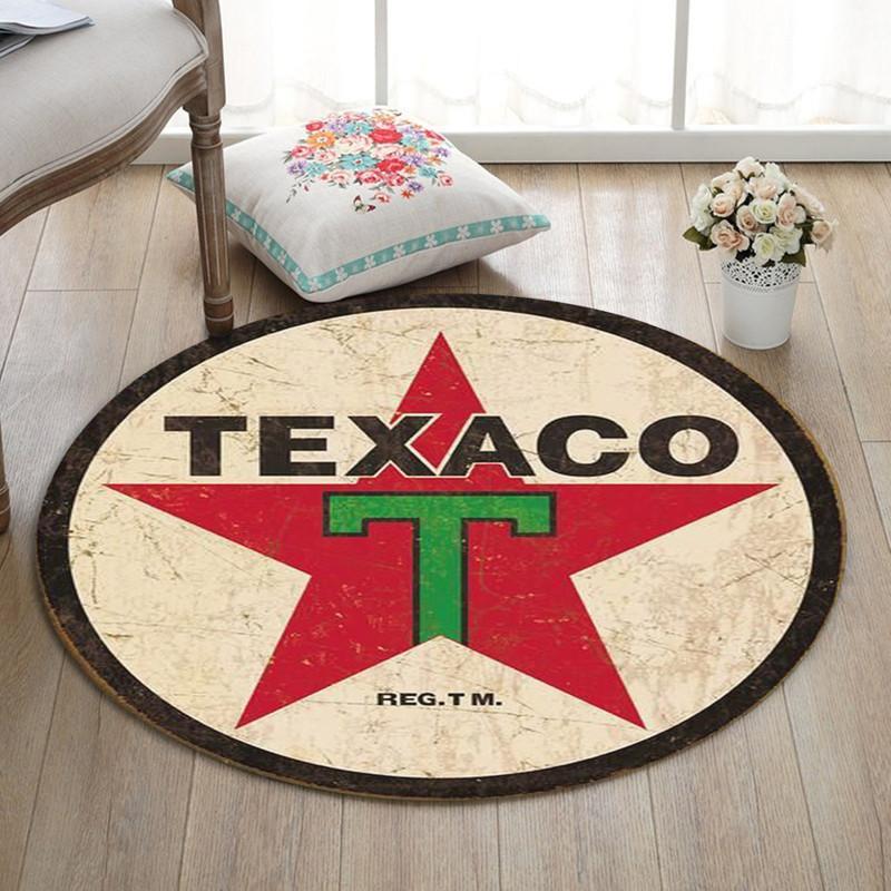 Texaco Living Room Round Mat Circle Rug | Camellia Print