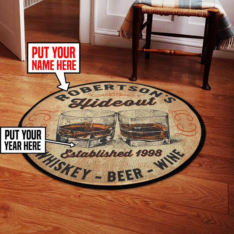 Personalized Hide Out Living Room Round Mat Circle Rug 05838