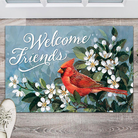 Welcome Friends Cardinal Bird Indoor And Outdoor Indoor Outdoor Doormat Floor Mat Funny Gift Ideas Welcome Mat Housewarming Gift Home Decor Funny  Gift For Cardinal Bird Lovers