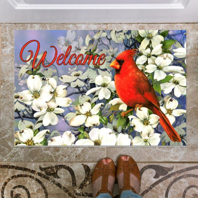 Welcome Cardinal Bird Indoor And Outdoor Indoor Outdoor Doormat Floor Mat Funny Gift Ideas Welcome Mat Housewarming Gift Funny Ideas Gift For Cardinal Bird Lovers