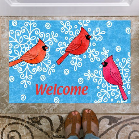 Welcome Cardinal Bird Indoor Outdoor Doormat Floor Mat Funny Gift Ideas Welcome Mat Housewarming Gift Home Decor Gift For Cardinal Bird Lovers