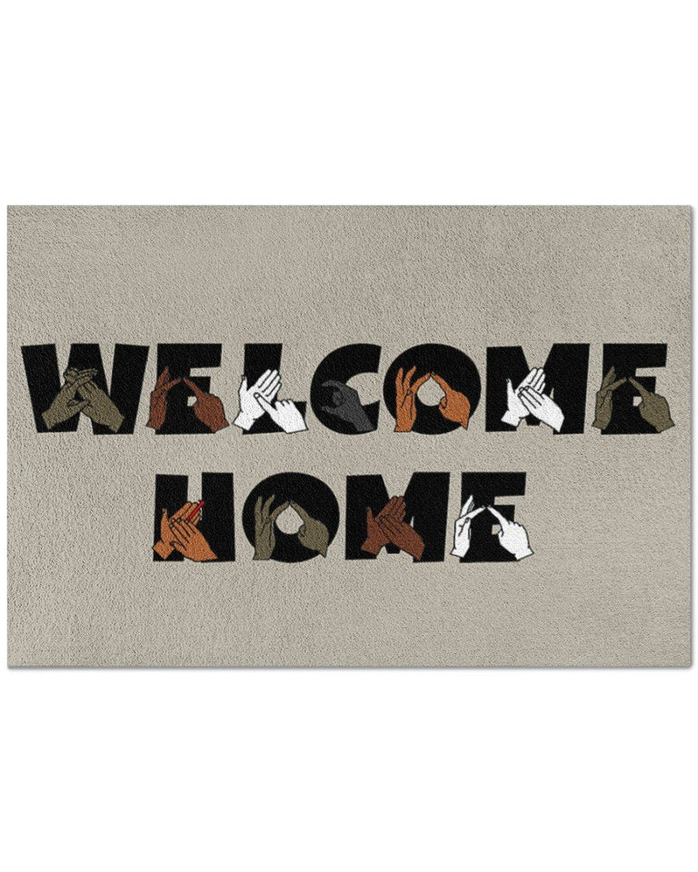 Sign Language Welcome Home Indoor Outdoor Doormat Floor Mat