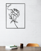 Peony Flower Line Art - Metal House Sign