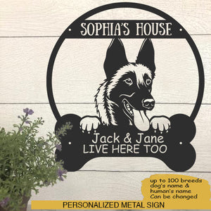 Malinois's House Dog Lovers Personalized Metal Sign