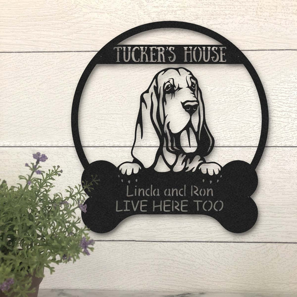 Bloodhound Dog Lovers Funny Personalized Metal House Sign