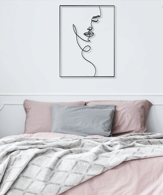 Female Face Line Art - Metal House Sign