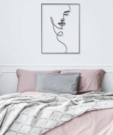 Female Face Line Art - Metal House Sign