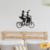 Couple On Bicycle Love | Decor | Wall Art - Cut Metal Sign