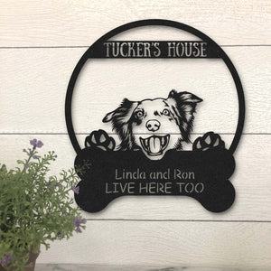 Australian shephered Dog Lovers Funny Personalized Metal House Sign