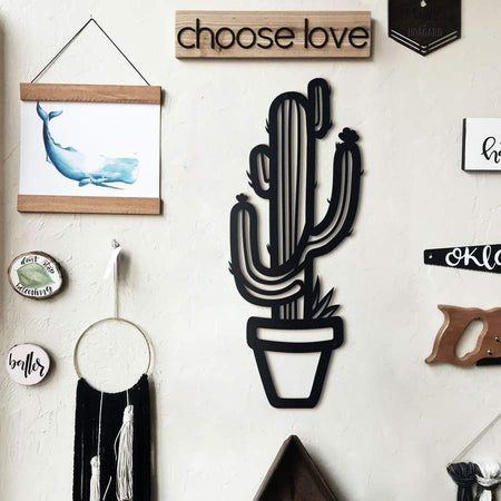 Saguaro Plant | Wall Art - Cut Metal Sign