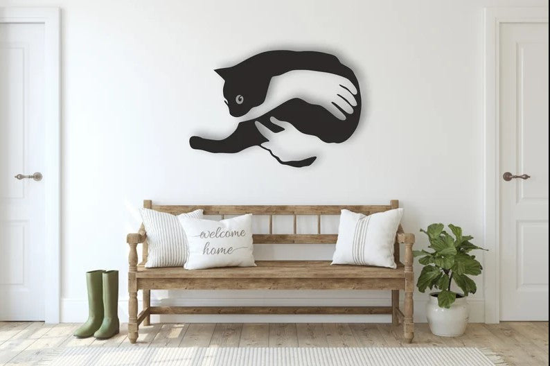 Hug My Baby Kitty - Metal House Sign
