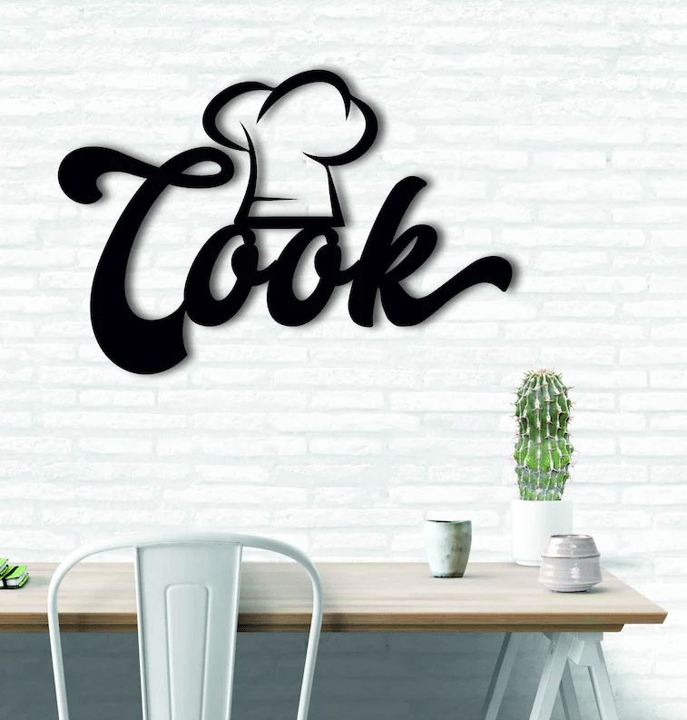 Cook chef hat kitchen decor - Cut Metal Sign