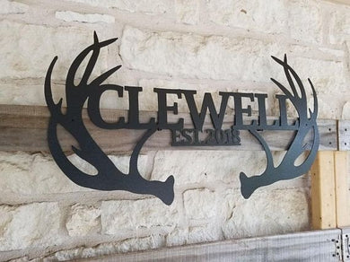 Hunting Deer horn  - Personalized Cut Metal Sign