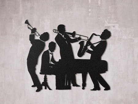 Jazz Band Music Studio | Decor | Wall Art - Cut Metal Sign