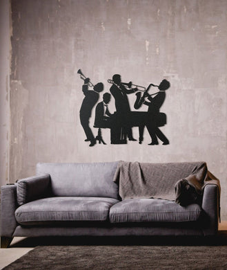 Jazz Band Music Studio | Decor | Wall Art - Cut Metal Sign