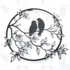 Tree Branches Bird (Circle) | Decor Wall Art - Cut Metal Sign