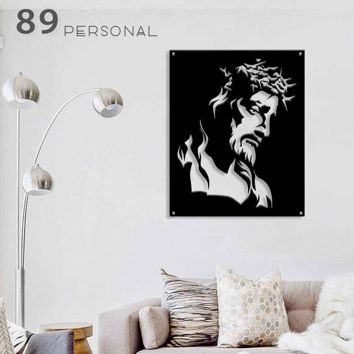 Jesus Portrait Catholic Consecration - Metal House Sign – Camellia Print
