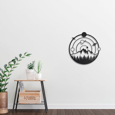 Space & Nature (Circle) | Decor | Wall Art - Cut Metal Sign