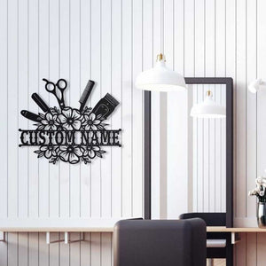 Hair Salon Personalized Name Cut Metal Sign