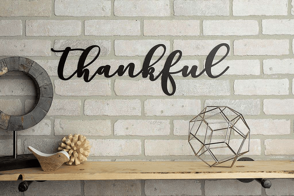 Thankful - Cut Metal Sign