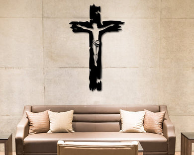 Jesus Cross Religious Gifts | Decor | Wall Art - Cut Metal Sign
