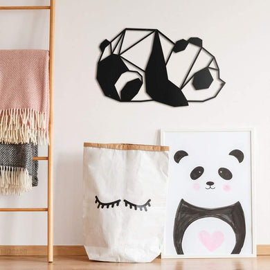 Geometric Panda Decor | Wall Art - Cut Metal Sign