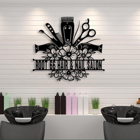 Hair and Nail Salon Personalized Metal Wall Art