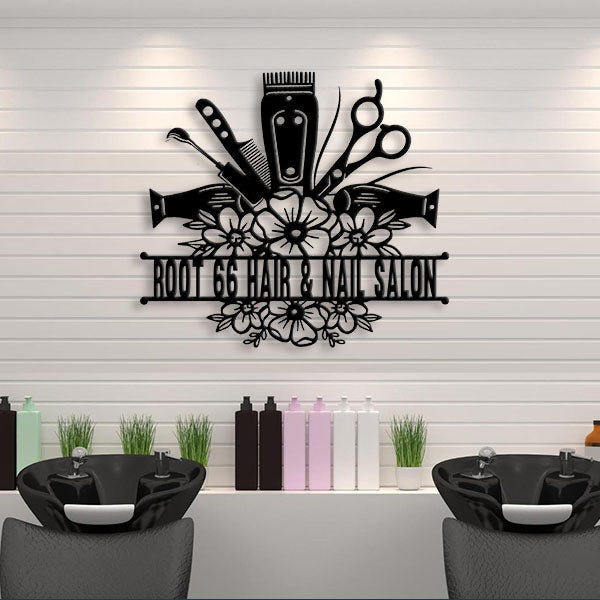 Hair and Nail Salon Personalized Metal Wall Art