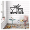 Wine glasses happy hour - Cut Metal Sign