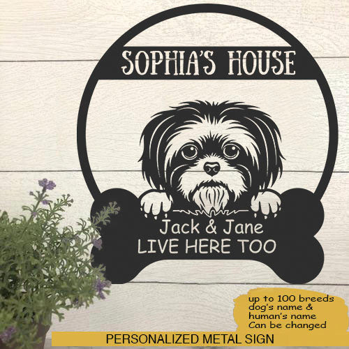 Dog's House Dog Lovers Personalized Metal Sign