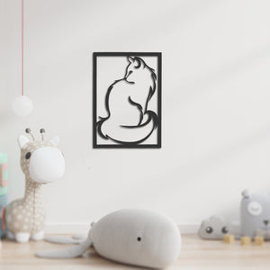 Beautiful Cat Rectangle for Cat Lovers | Wall Art Decor - Cut Metal Sign