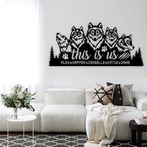 Family This Is Us Wolf Metal Wall Art Customized Name