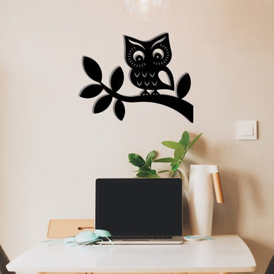 Owl On Tree Decor | Wall Art - Cut Metal Sign