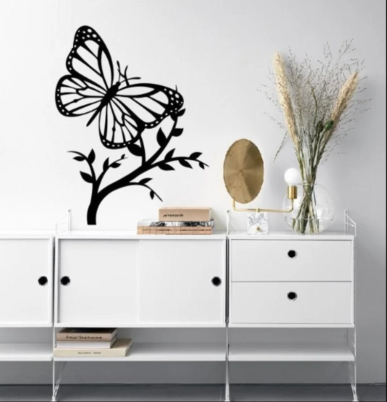 Butterfly and Tree Are Awesome - Metal House Sign