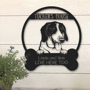 American Foxhound Dog Lovers Funny Personalized Metal House Sign