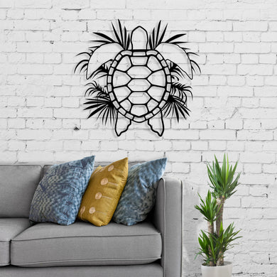 Sea Turtle Modern Ocean Life | Wall Art Decor - Cut Metal Sign