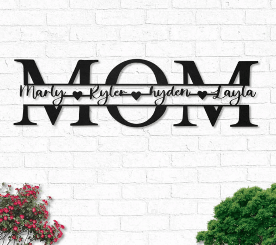 Custom Mom Gift For Mother's Day - Personalized Metal House Sign
