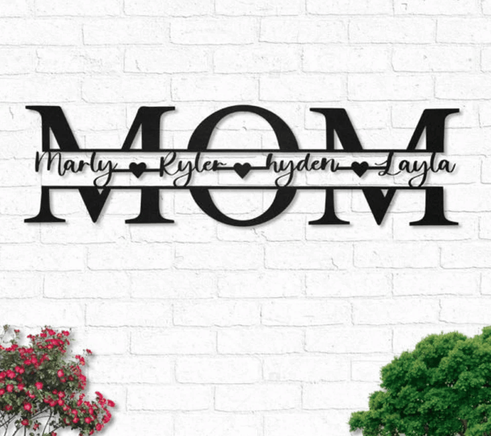 Custom Mom Gift For Mother's Day - Personalized Metal House Sign