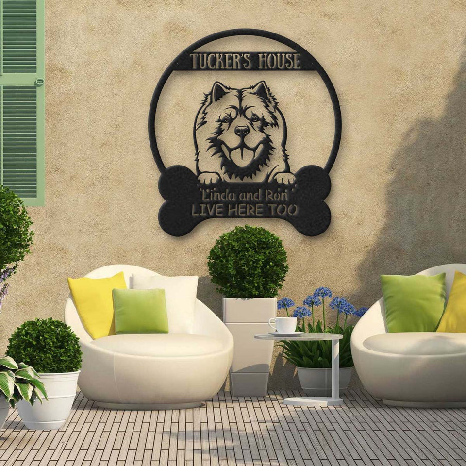 Chow Chow Dog Lovers Funny Personalized Metal House Sign