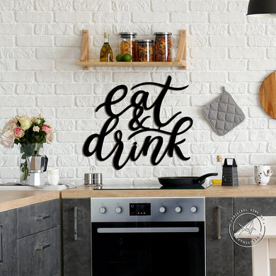 Eat And Drink Kitchen Cooking Lovers Cut Metal Sign