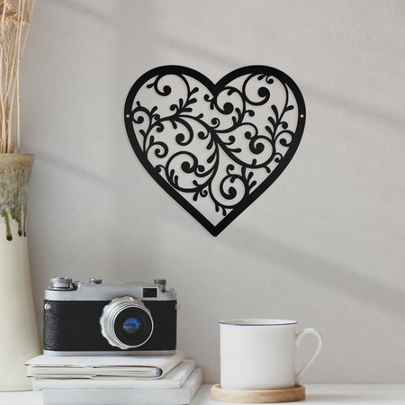 Decorative Scroll Heart - Cut Metal Sign