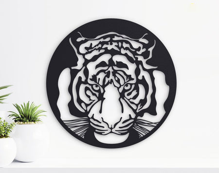 Tiger Head Wild Animal | Wall Art Decor - Cut Metal Sign