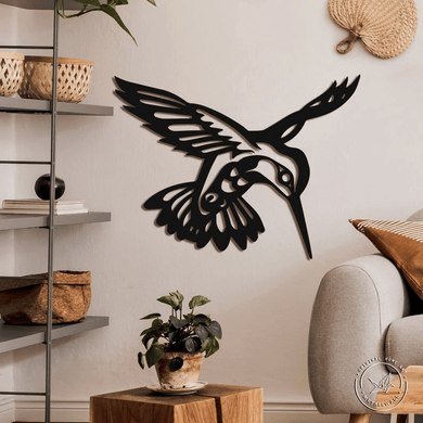 Hummingbird Flying  | Wall Art Decor - Cut Metal Sign
