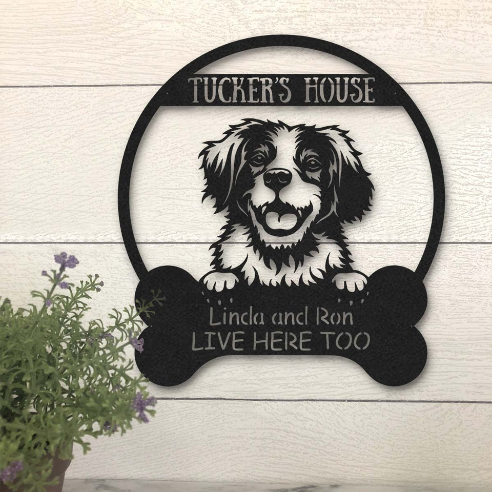 Brittany Dog Lovers Funny Personalized Metal House Sign