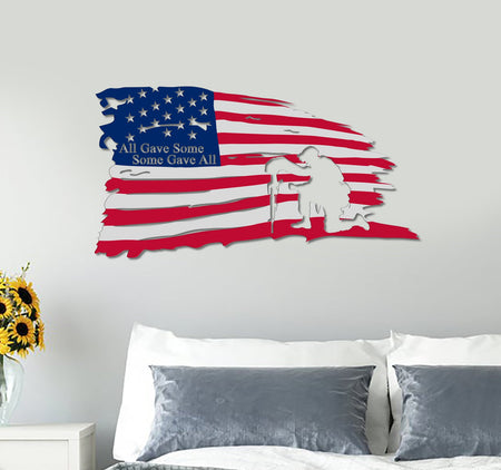 Veteran All gave some some gave all Independence Day Cut Metal Sign
