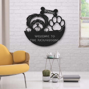 Dog Lovers Funny Welcome To Family Personalized Metal Sign