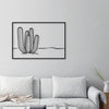 Large Cactus One Line Rectangle | Wall Art Decor - Cut Metal Sign