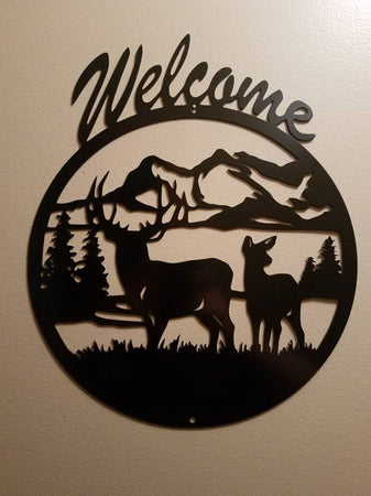 Welcome Deer Hunting - Cut Metal Sign