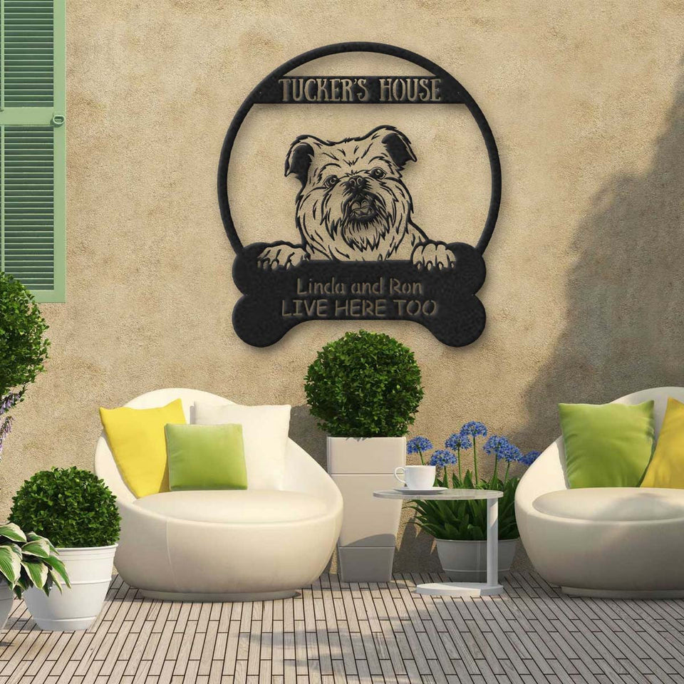 Brussels Griffon Dog Lovers Funny Personalized Metal House Sign